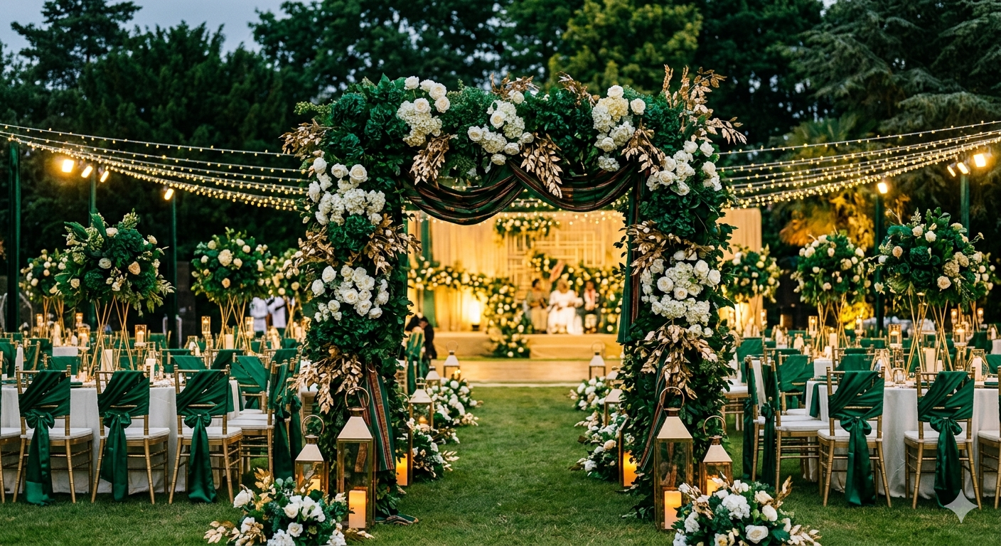 You are currently viewing 10 Emerald Green & Gold African Wedding Decor Ideas That Scream Royalty